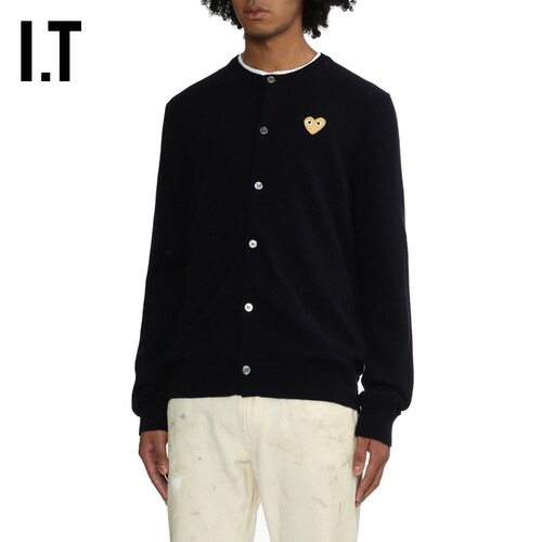 IT CDG PLAY COMME des GARCONS川久保玲情侣款圆领羊毛针织开衫 - 图3