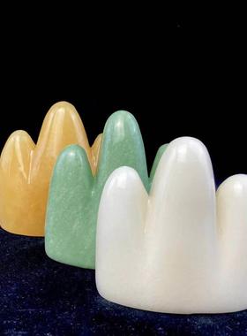 天然泰山白玉石敢当米黄玉原石客厅玄关办公室内外摆件景观石补角