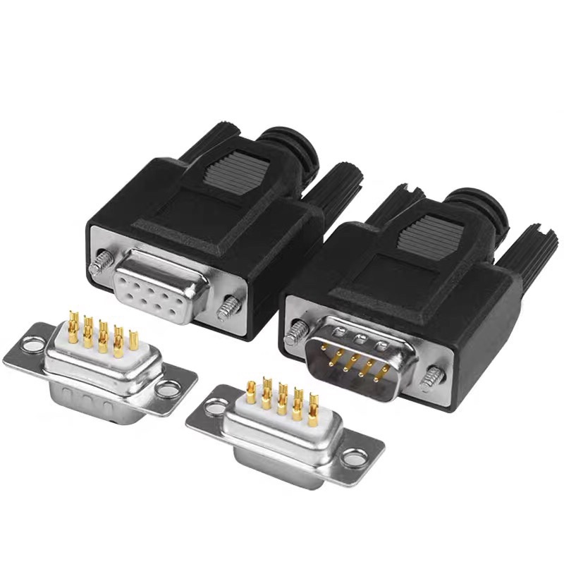 DB9焊接式公头母头RS232/485串口头公母插头COM连接器接插件九针-图0