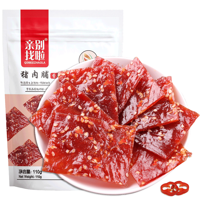亲别找啦香辣肉干即食110g猪肉脯 亲别找啦猪肉类