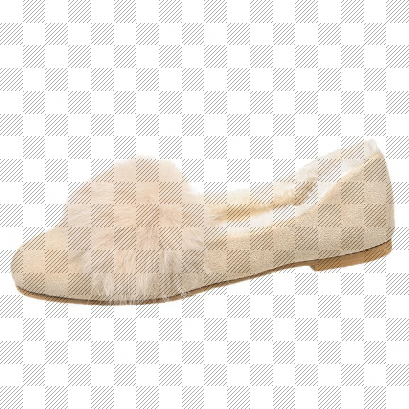 仙女风毛毛单鞋女平底鞋新款秋冬加绒软底豆豆鞋孕妇保暖棉鞋,淘宝优惠券,粉丝福利购,淘宝优惠卷