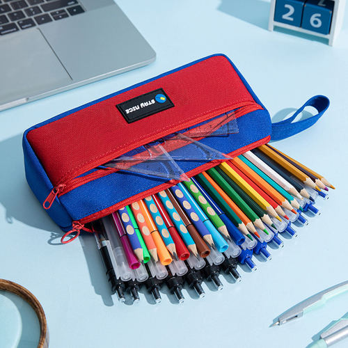 手提双层笔袋文具盒男孩款2026新款文具袋铅笔盒大容量幼儿园一年级笔盒学生用超火男孩子小学生简约男生儿童 - 图0