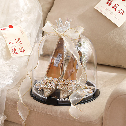 婚鞋盒带锁结婚接亲游戏道具创意盒子套圈婚礼藏鞋神器堵门水晶盒 - 图3