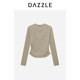DAZZLE Disu Ole ເສື້ອຢືດຊັ້ນເທິງສີກາກີອ່ອນໆ
