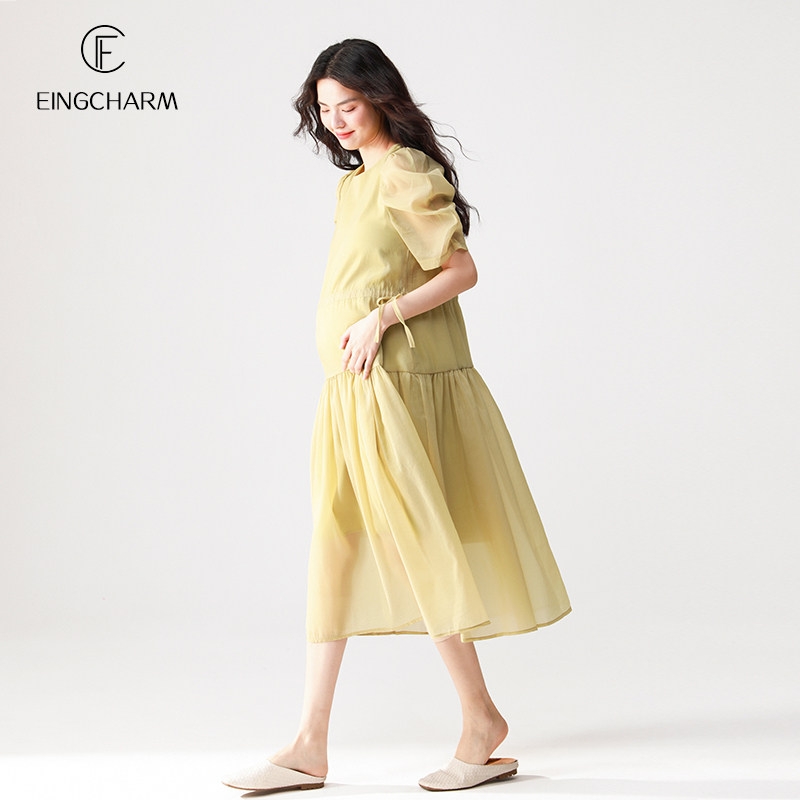 孕妇夏装潮妈2022新短袖宽松连衣裙 茵魅连衣裙