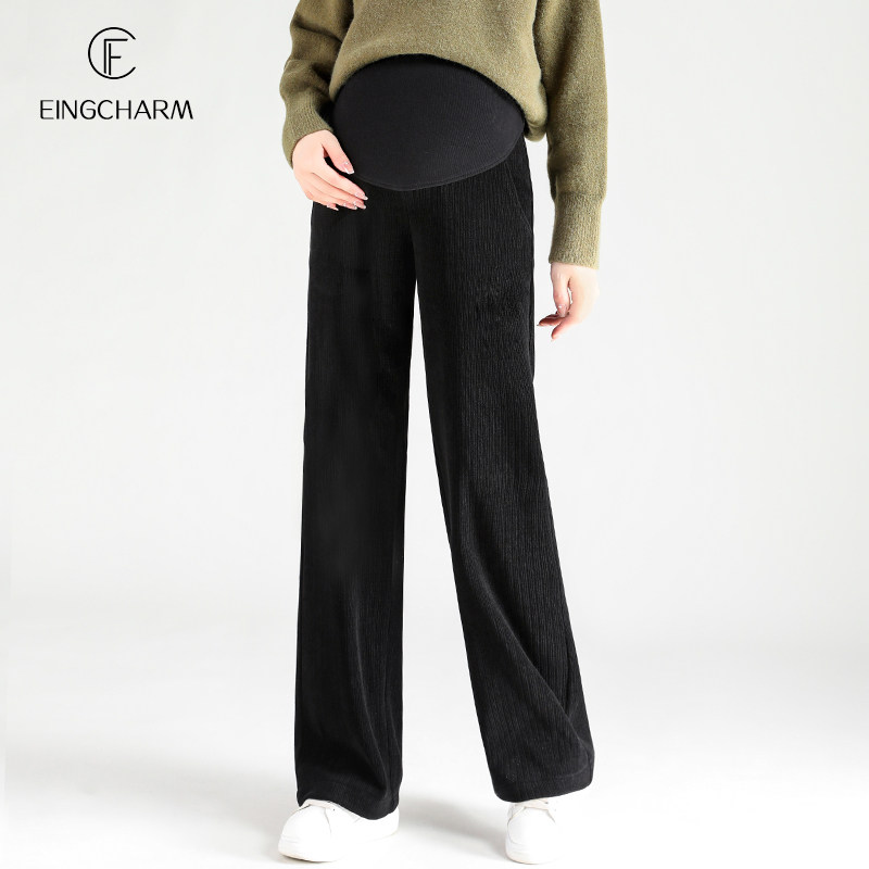 春秋外穿潮妈垂感阔腿裤孕妇裤子 茵魅孕妇直筒裤