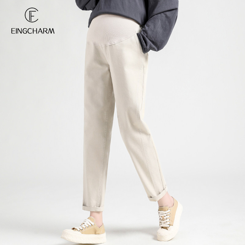 孕妇裤秋冬外穿直筒加绒宽松哈伦裤 茵魅孕妇直筒裤