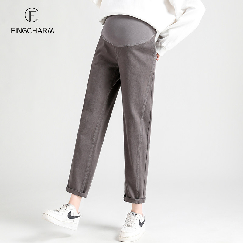 孕妇裤秋冬外穿直筒加绒宽松哈伦裤 茵魅孕妇直筒裤