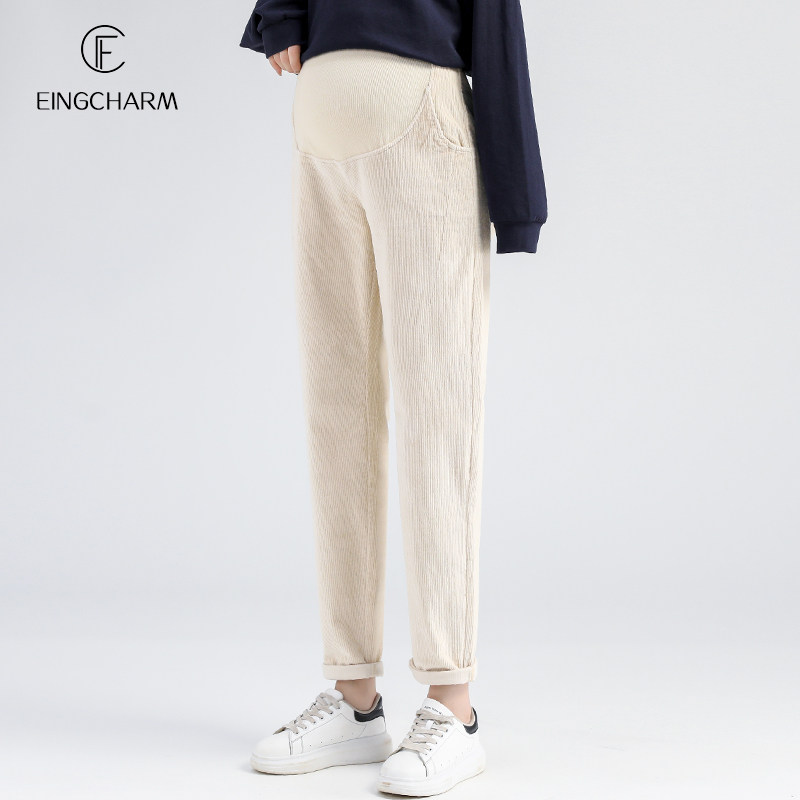 秋冬外穿宽松时尚托腹冬款孕妇裤子 茵魅孕妇直筒裤