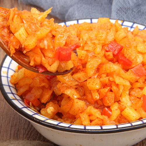 荆缘酱菜红油萝卜丁净重9斤小细丁红丁短丁热干面萝卜干下饭咸菜 - 图0