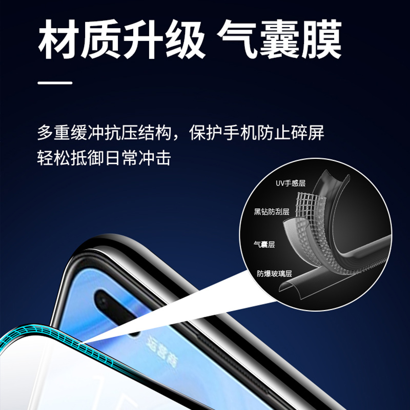 opporeno4气囊膜0pp0reno4手机膜PDPM00全屏PDPMOO不碎边膜PDPT00防爆保护膜PDPTOO气垫膜加厚防摔无白边黑色 - 图0