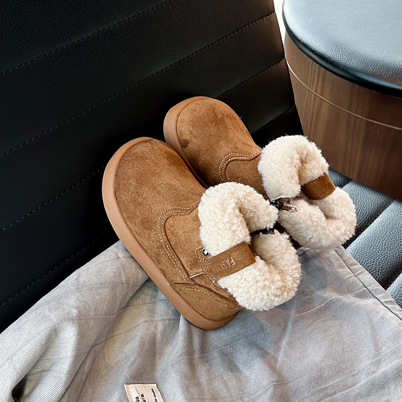 女童雪地靴2025冬季新款儿童加绒保暖棉靴小女孩复古防滑软底短靴,淘宝优惠券,粉丝福利购,淘宝优惠卷