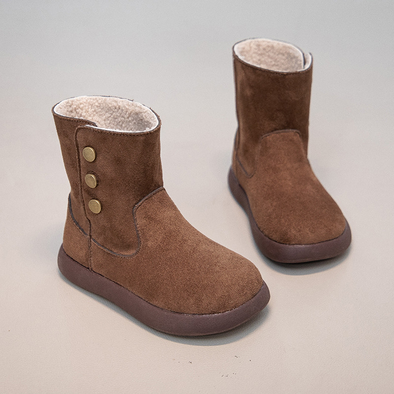 儿童棉靴2025冬季新款女童加绒复古中筒雪地靴保暖靴子加厚二棉鞋,淘宝优惠券,粉丝福利购,淘宝优惠卷