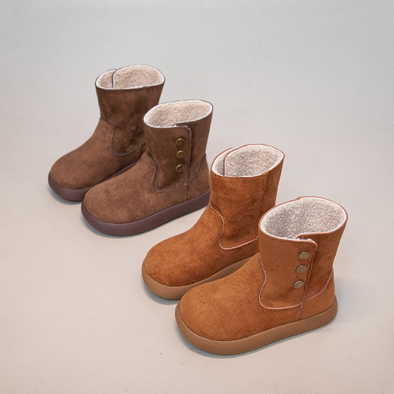 儿童棉靴2025冬季新款女童加绒复古中筒雪地靴保暖靴子加厚二棉鞋,淘宝优惠券,粉丝福利购,淘宝优惠卷