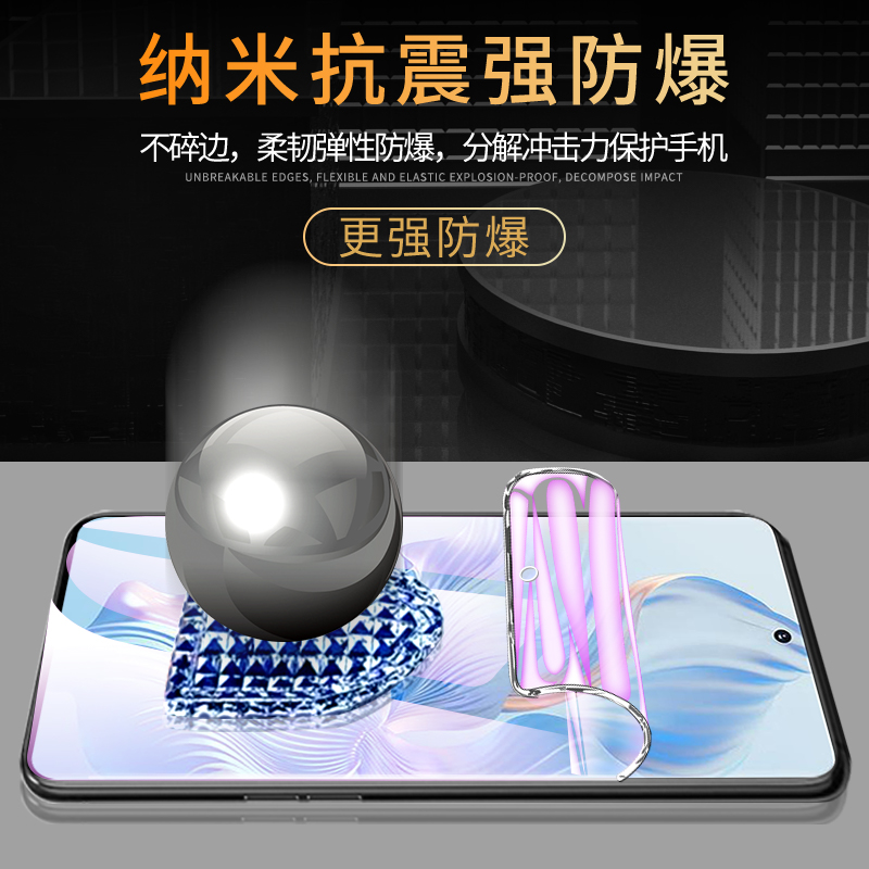 适用荣耀80水凝膜防指纹80se手机膜80gt高清抗蓝光honor80pro/直屏版钢化膜全屏覆盖华为全包软膜防摔保护por - 图1