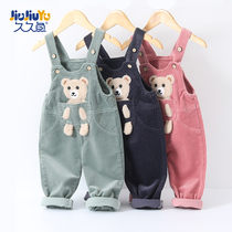 BABY BACK WITH PANTS AUTUMN WINTER PURE COTTON TODDLER WITH SUEDE BOY MALE TREASURE ONE YEAR OLD CHILDREN LIGHT CORE SUEDE GIRL BABY PANTS