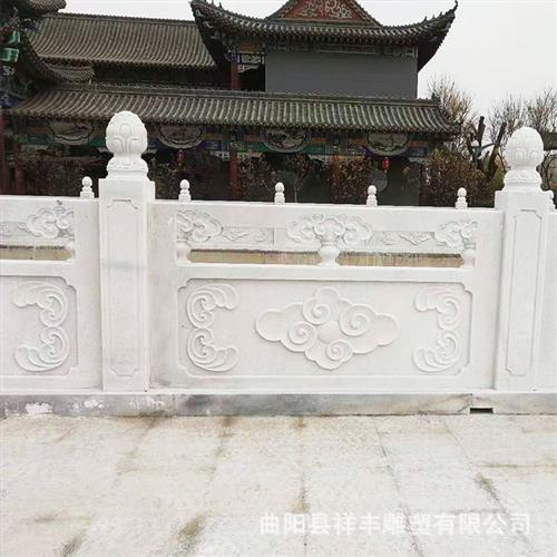 护栏石栏杆汉白玉石雕栏板镂空大理石庭院别墅河道雕花厂家供应 - 图2