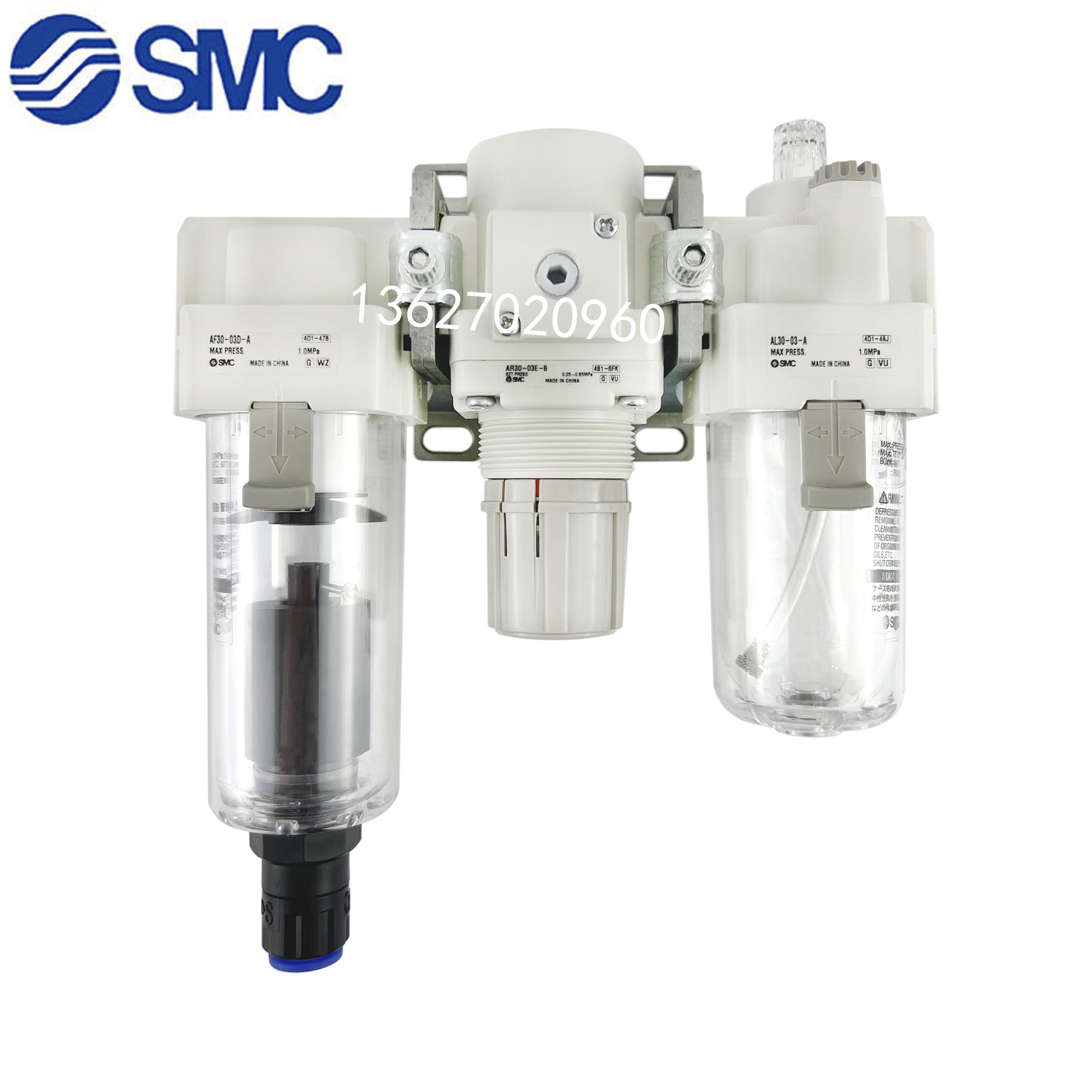 SMC气动三联件AC20/AC30/AC40-02/03/04G/DG/CG-A气源处理过滤器-图3