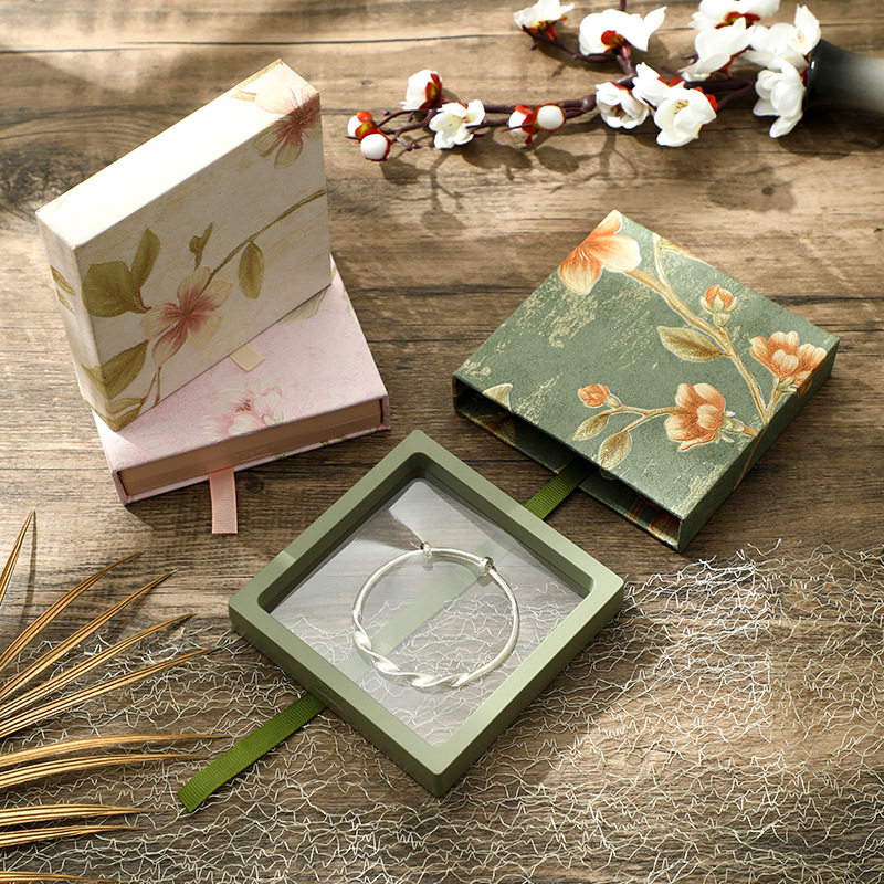 水晶手链串包装收纳礼盒项链首饰pe悬浮抽拉繁花高级空盒印LOGO,淘宝优惠券,粉丝福利购,淘宝优惠卷