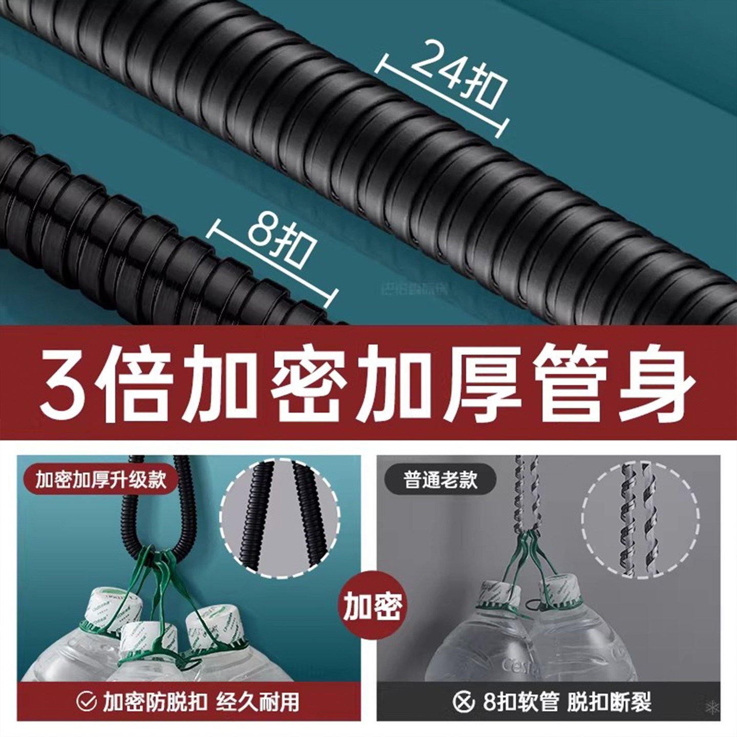 特大口径花洒软管通用淋浴洗澡卫生间增压水管子大流量不锈钢加粗