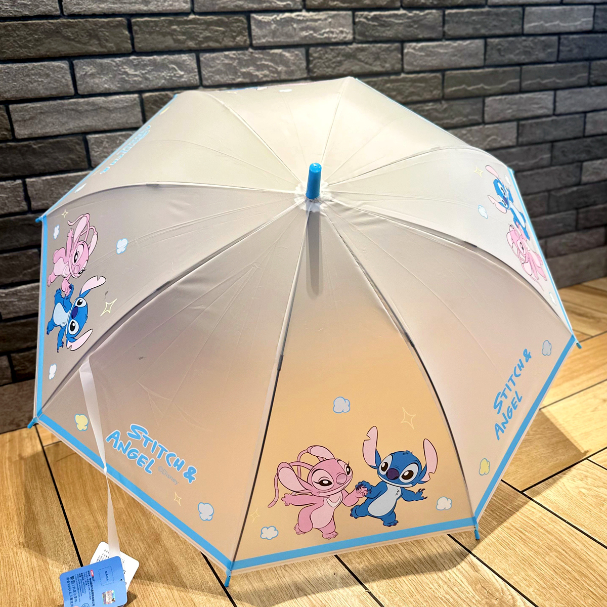 迪士尼儿童雨伞男孩磨砂透明伞小学生上学幼儿园女童史迪仔直柄伞