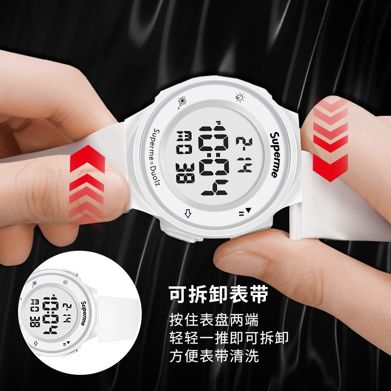 superme联名女机械运动少女电子表 tirense国产腕表