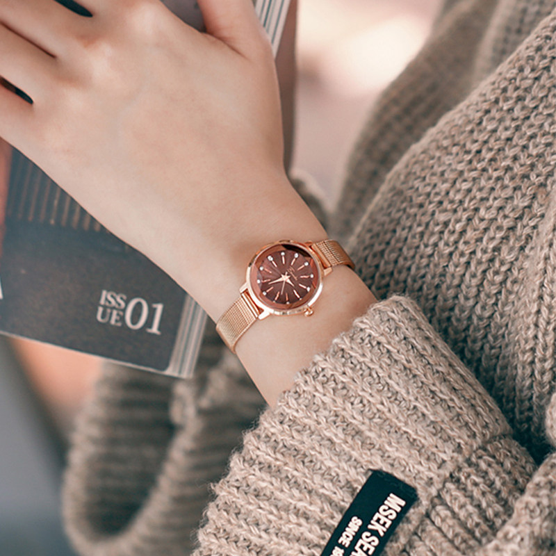 依文琳韩版简约气质防水石英风女表 依文琳手表国产腕表