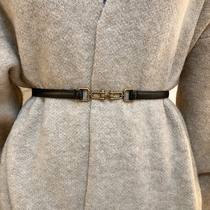 Pair of Buttons Slim Girdle Womens Accessories Sweater Lady 2023 New Decoration Superior Sense Western Suit Accessories Small Leather Strap