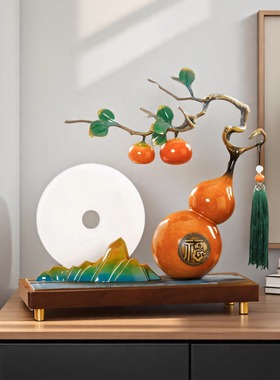 全铜柿柿如意摆件开业乔迁贺礼