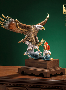 大展宏图铜雄鹰展翅摆件开业贺礼