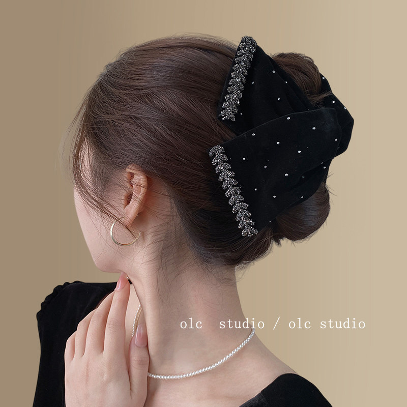 丽嘉小姐~复古红丝绒三角抓夹轻奢气质满天星麦穗水钻鲨鱼夹发饰,淘宝优惠券,粉丝福利购,淘宝优惠卷