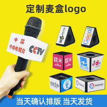 Table Logo Logo Custom Design Journalists Event News Acrylic Mic microphones Kit Microphone Advertising Display of the Medals