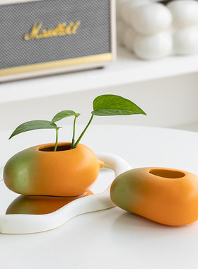 创意陶瓷小花瓶绿萝水培水养花盆花器客厅桌面办公桌装饰品摆件