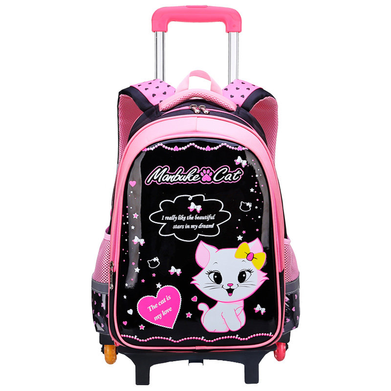 韩版pu 1-3-6 6小学生拉杆书包 贝町双肩背包