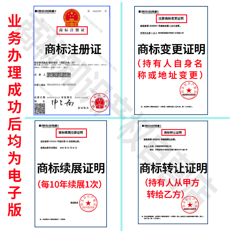 商标注册申请办理加急包查询变更转让续展过户通过代理个体公司