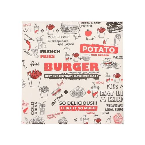 汉堡纸防油纸一次性 饭团鸡肉卷三明治包装纸正方形商用500张 - 图3