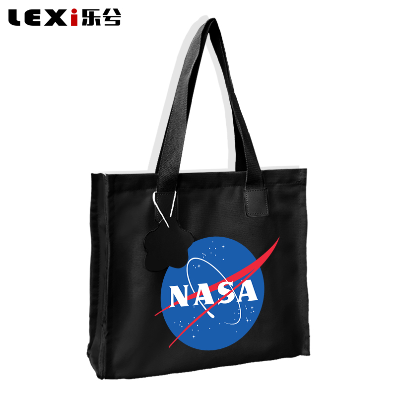 NASA国家航空航天局登月宇航员联名手提帆布包袋学生书包单肩背包 - 图1