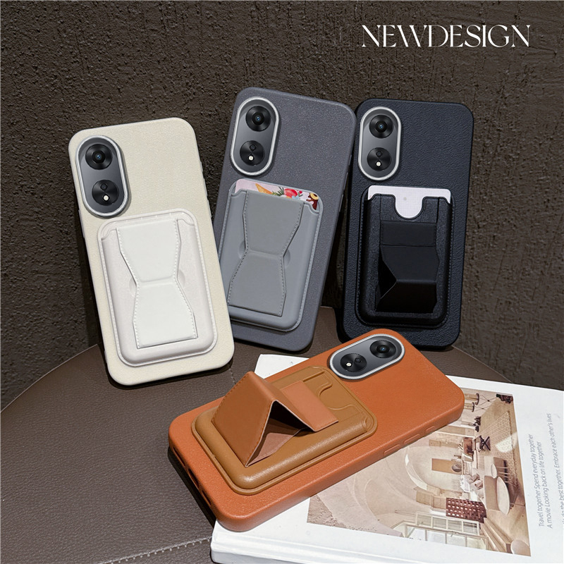 适用OPPO A58手机壳4G带支架卡包oppoa78保护套opoa55超薄opa54硅胶软壳0pp0a38防摔case海外版opooa18外壳op - 图0