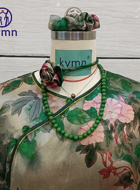 祖母绿百搭纯银接头菩提根项链