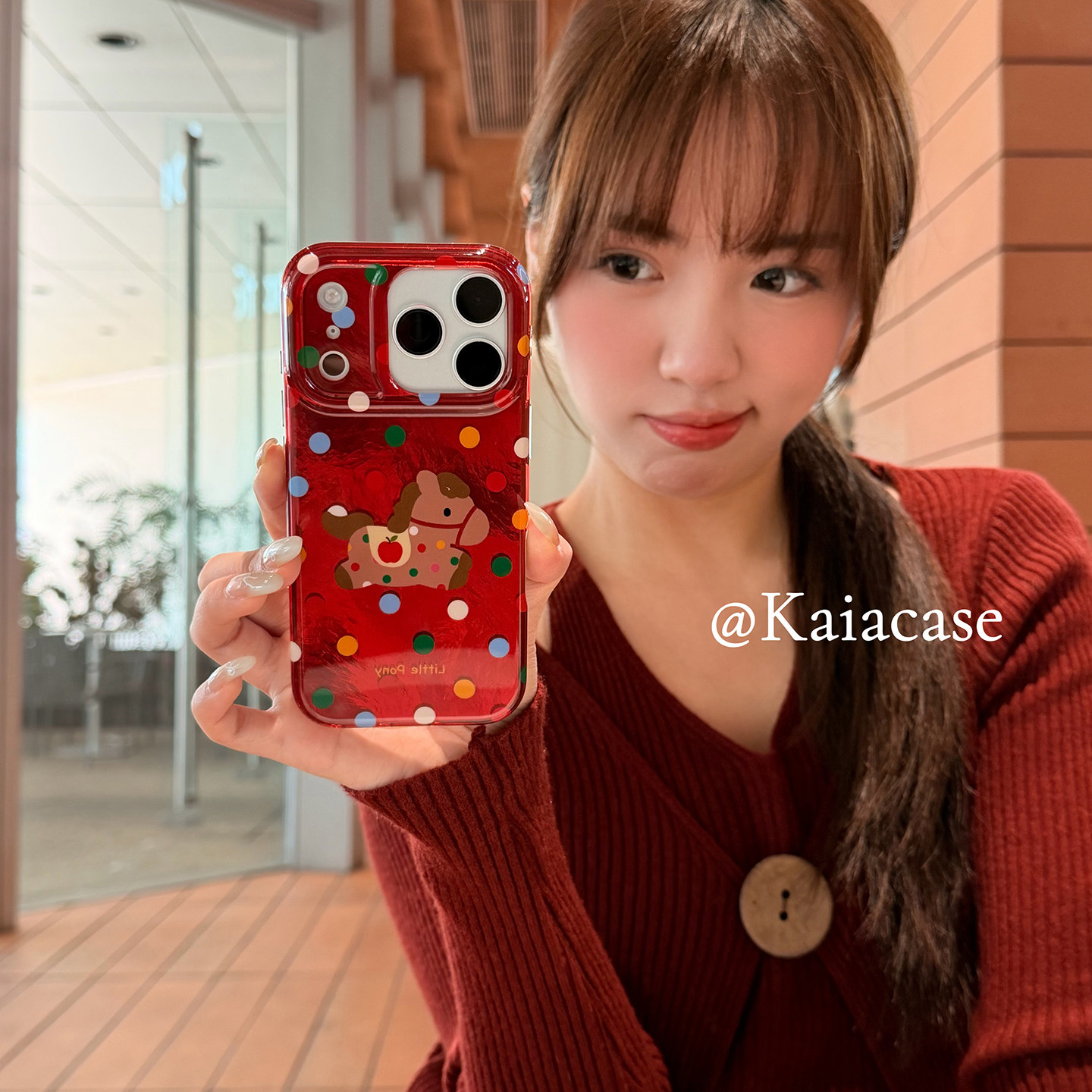 kaia 新年红可爱彩色波点卡通小马适用苹果17promax手机壳iphone16pro新款13女14pro创意15pro双层防摔手机套,淘宝优惠券,粉丝福利购,淘宝优惠卷