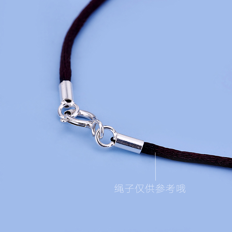 925纯银皮绳扣2020新潮款蜡绳扣子手工diy制作手链扣材料配件配饰 - 图0