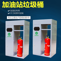 Petrol Station Dustbin Multifunction Cleaning Service Desk Fire Equipment Box Refuelling Island Bins Fire Extinguisher Boxes