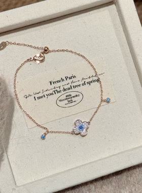 简约四叶花手链小巧轻奢高级感手饰时尚百搭韩版小众跨境花朵手链