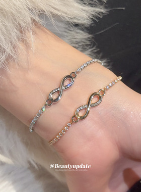 韩系锆石交叉蝴蝶结手链简约时尚日常通勤百搭手环轻奢高级感手饰