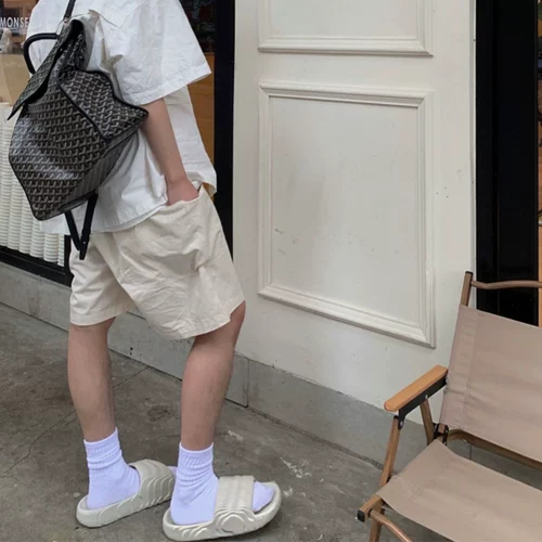 Мужские летние дышащие тапочки, нескользящие пляжные слайдеры для влюбленных для отдыха