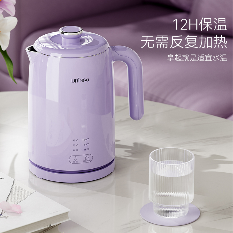 七彩叮当电热水壶家用智能烧水壶保温一体全自动恒温不锈钢开水壶