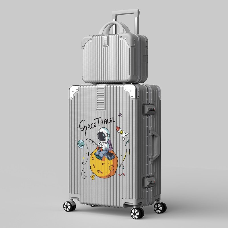 个性女卡通高清印花铝框子母拉杆箱 一菏旅行箱