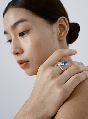 【Lunami 夜深见月】芽系列胚芽宽戒设计感银戒指个性开口指环