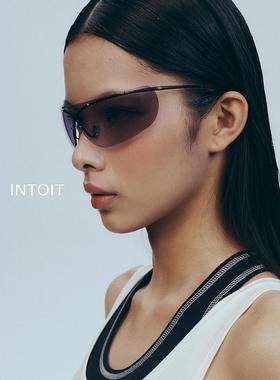 【INTOIT】MIDNIGHT限定色·光致眼镜圆弧形墨镜眼镜-灰黑/金棕色