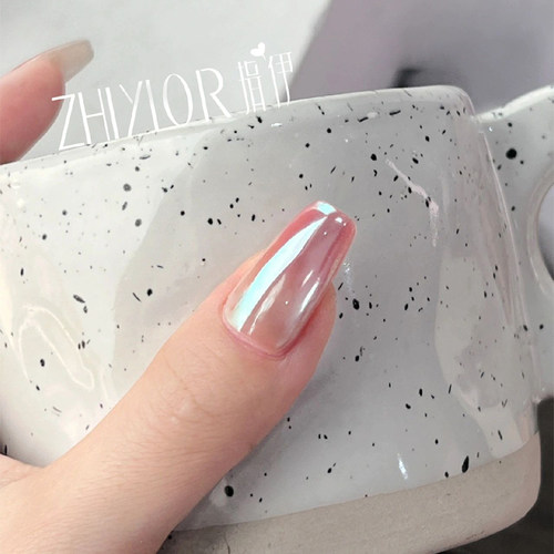 桃花姬|风靡ins系列直男斩月光粉纯欲手工穿戴甲魔镜粉仙女美甲 - 图0